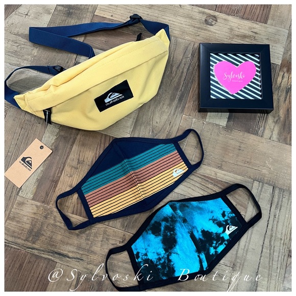 Quiksilver Bags Quiksilver Fanny Pack Bundel With Face Mask Nwt Poshmark